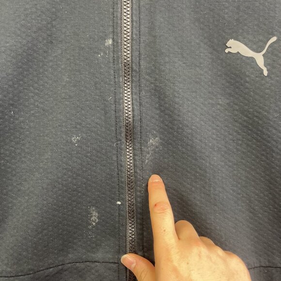 Puma Classics Tech Fleece Full Zip Long Sleeve Jacket Mens Sz XL Black / Grey ** - Picture 6 of 16